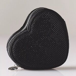 NWT Stoney Clover Lane Heart Pouch Noir Black Sparkle